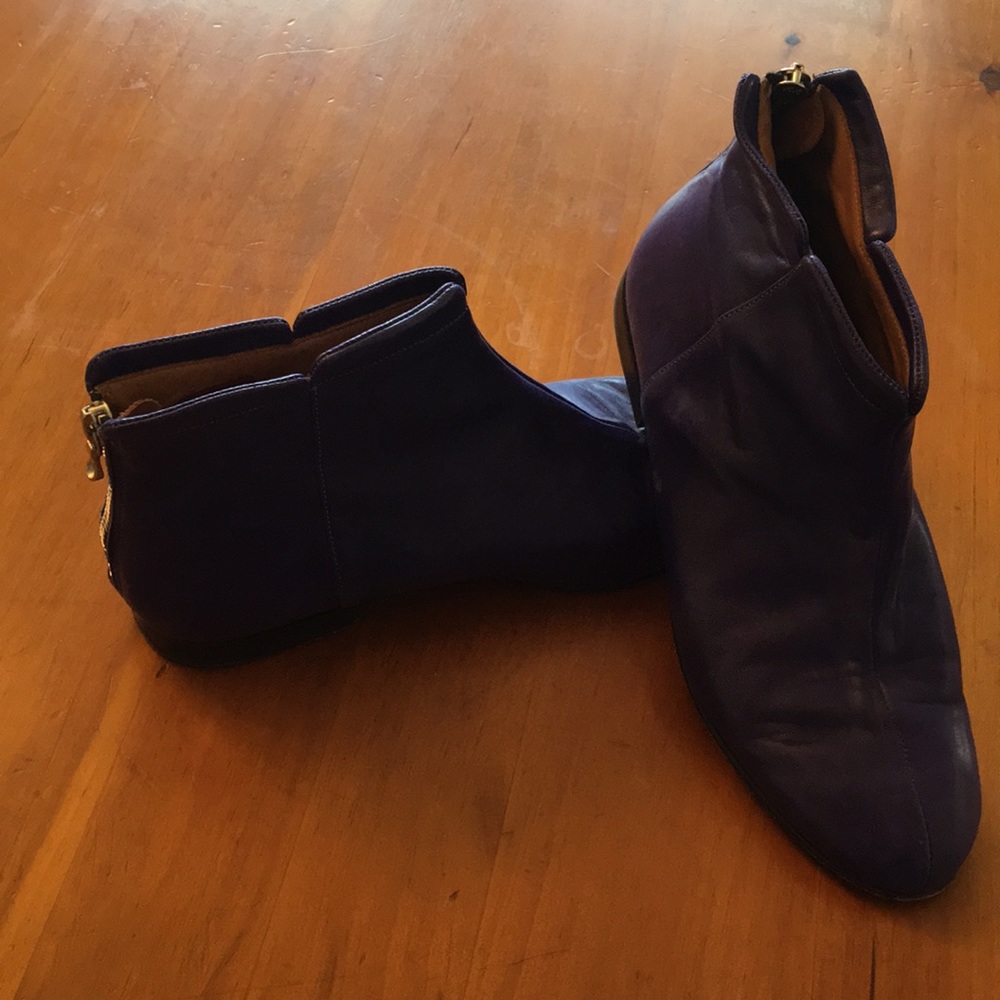 Purple!!! All leather booties